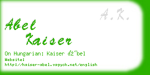 abel kaiser business card